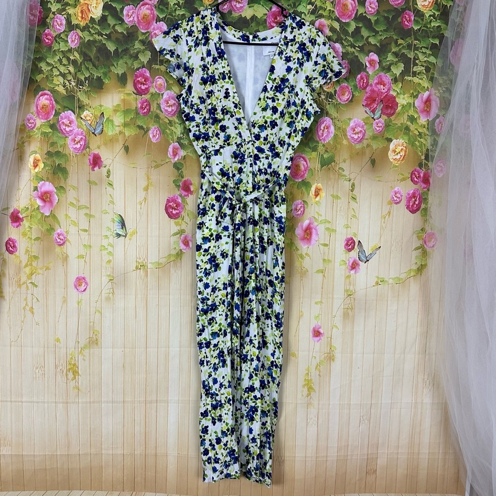 PRIVACY PLEASE White Floral Cropped Jumpsuit Size XXS - Picture 3 of 15